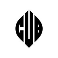 design de logotipo de carta de círculo cvb com forma de círculo e elipse. letras de elipse cvb com estilo tipográfico. as três iniciais formam um logotipo circular. cvb círculo emblema abstrato monograma carta marca vetor. vetor