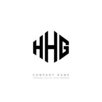 design de logotipo de carta hhg com forma de polígono. hhg polígono e design de logotipo em forma de cubo. hhg modelo de logotipo de vetor hexágono cores brancas e pretas. hhg monograma, logotipo de negócios e imóveis.