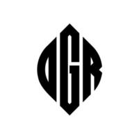 design de logotipo de carta de círculo dgr com forma de círculo e elipse. letras de elipse dgr com estilo tipográfico. as três iniciais formam um logotipo circular. dgr círculo emblema abstrato monograma carta marca vetor. vetor
