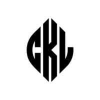 design de logotipo de carta de círculo ckl com forma de círculo e elipse. letras de elipse ckl com estilo tipográfico. as três iniciais formam um logotipo circular. ckl círculo emblema abstrato monograma carta marca vetor. vetor