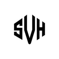 design de logotipo de carta svh com forma de polígono. svh polígono e design de logotipo em forma de cubo. modelo de logotipo de vetor hexágono svh cores brancas e pretas. svh monograma, logotipo de negócios e imóveis.