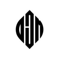 design de logotipo de letra de círculo djm com forma de círculo e elipse. letras de elipse djm com estilo tipográfico. as três iniciais formam um logotipo circular. djm círculo emblema abstrato monograma letra marca vetor. vetor