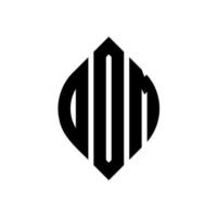 design de logotipo de carta círculo dom com forma de círculo e elipse. letras de elipse dom com estilo tipográfico. as três iniciais formam um logotipo circular. Dom círculo emblema abstrato monograma carta marca vetor. vetor