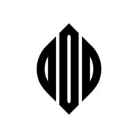 design de logotipo de carta círculo dod com forma de círculo e elipse. letras de elipse dod com estilo tipográfico. as três iniciais formam um logotipo circular. Dod círculo emblema abstrato monograma carta marca vetor. vetor