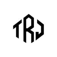 design de logotipo de carta trj com forma de polígono. trj polígono e design de logotipo em forma de cubo. modelo de logotipo de vetor hexágono trj cores brancas e pretas. trj monograma, logotipo de negócios e imóveis.