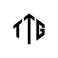 design de logotipo de letra ttg com forma de polígono. ttg polígono e design de logotipo em forma de cubo. modelo de logotipo de vetor hexágono ttg cores brancas e pretas. ttg monograma, logotipo de negócios e imóveis.