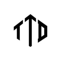 design de logotipo de letra ttd com forma de polígono. design de logotipo em forma de polígono e cubo ttd. modelo de logotipo de vetor hexágono ttd cores brancas e pretas. ttd monograma, logotipo de negócios e imóveis.