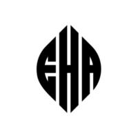 eha design de logotipo de carta círculo com forma de círculo e elipse. eha letras de elipse com estilo tipográfico. as três iniciais formam um logotipo circular. eha círculo emblema abstrato monograma carta marca vetor. vetor