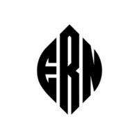 design de logotipo de carta de círculo ern com forma de círculo e elipse. ern letras de elipse com estilo tipográfico. as três iniciais formam um logotipo circular. ern círculo emblema abstrato monograma carta marca vetor. vetor