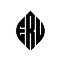 design de logotipo de carta de círculo eru com forma de círculo e elipse. letras de elipse eru com estilo tipográfico. as três iniciais formam um logotipo circular. eru círculo emblema abstrato monograma carta marca vetor. vetor