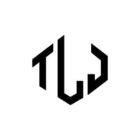 design de logotipo de letra tlj com forma de polígono. tlj polígono e design de logotipo em forma de cubo. tlj modelo de logotipo de vetor hexágono cores brancas e pretas. tlj monograma, logotipo de negócios e imóveis.