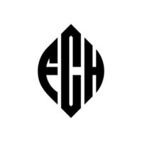 design de logotipo de carta de círculo fch com forma de círculo e elipse. letras de elipse fch com estilo tipográfico. as três iniciais formam um logotipo circular. fch círculo emblema abstrato monograma carta marca vetor. vetor