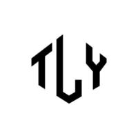 design de logotipo de carta tly com forma de polígono. design de logotipo em forma de polígono e cubo. tly modelo de logotipo de vetor hexágono cores brancas e pretas. tly monograma, logotipo de negócios e imóveis.