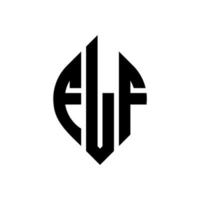 design de logotipo de carta de círculo flf com forma de círculo e elipse. letras de elipse flf com estilo tipográfico. as três iniciais formam um logotipo circular. flf círculo emblema abstrato monograma carta marca vetor. vetor