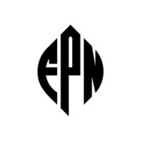 design de logotipo de carta de círculo fpn com forma de círculo e elipse. letras de elipse fpn com estilo tipográfico. as três iniciais formam um logotipo circular. fpn círculo emblema abstrato monograma carta marca vetor. vetor