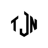 design de logotipo de letra tjn com forma de polígono. tjn polígono e design de logotipo em forma de cubo. modelo de logotipo de vetor hexágono tjn cores brancas e pretas. tjn monograma, logotipo de negócios e imóveis.