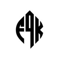 design de logotipo de letra de círculo fqk com forma de círculo e elipse. letras de elipse fqk com estilo tipográfico. as três iniciais formam um logotipo circular. fqk círculo emblema abstrato monograma carta marca vetor. vetor