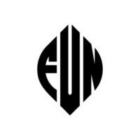 design de logotipo de carta de círculo fvn com forma de círculo e elipse. letras de elipse fvn com estilo tipográfico. as três iniciais formam um logotipo circular. fvn círculo emblema abstrato monograma carta marca vetor. vetor