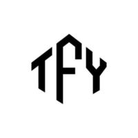 design de logotipo de letra tfy com forma de polígono. design de logotipo em forma de polígono e cubo tfy. modelo de logotipo de vetor hexágono tfy cores brancas e pretas. tfy monograma, logotipo de negócios e imóveis.