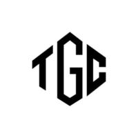 design de logotipo de carta tgc com forma de polígono. tgc polígono e design de logotipo em forma de cubo. modelo de logotipo de vetor hexágono tgc cores brancas e pretas. tgc monograma, logotipo de negócios e imóveis.