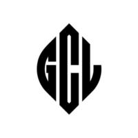 design de logotipo de carta de círculo gcl com forma de círculo e elipse. letras de elipse gcl com estilo tipográfico. as três iniciais formam um logotipo circular. gcl círculo emblema abstrato monograma carta marca vetor. vetor