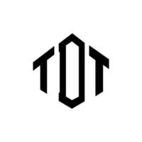 design de logotipo de carta tdt com forma de polígono. tdt polígono e design de logotipo em forma de cubo. modelo de logotipo de vetor hexágono tdt cores brancas e pretas. tdt monograma, logotipo de negócios e imóveis.