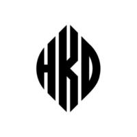 design de logotipo de carta de círculo hkd com forma de círculo e elipse. letras de elipse hkd com estilo tipográfico. as três iniciais formam um logotipo circular. hkd círculo emblema abstrato monograma carta marca vetor. vetor