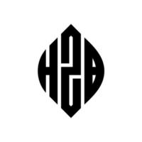 design de logotipo de letra de círculo hzb com forma de círculo e elipse. letras de elipse hzb com estilo tipográfico. as três iniciais formam um logotipo circular. hzb círculo emblema abstrato monograma carta marca vetor. vetor