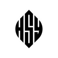 hsy design de logotipo de carta de círculo com forma de círculo e elipse. letras de elipse hsy com estilo tipográfico. as três iniciais formam um logotipo circular. hsy círculo emblema abstrato monograma carta marca vetor. vetor