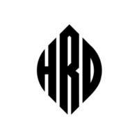 design de logotipo de carta de círculo hrd com forma de círculo e elipse. letras de elipse hrd com estilo tipográfico. as três iniciais formam um logotipo circular. hrd círculo emblema abstrato monograma carta marca vetor. vetor