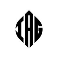 design de logotipo de carta de círculo iag com forma de círculo e elipse. letras de elipse iag com estilo tipográfico. as três iniciais formam um logotipo circular. iag círculo emblema abstrato monograma carta marca vetor. vetor