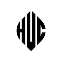 design de logotipo de letra de círculo hvc com forma de círculo e elipse. letras de elipse hvc com estilo tipográfico. as três iniciais formam um logotipo circular. hvc círculo emblema abstrato monograma carta marca vetor. vetor