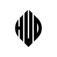 design de logotipo de letra de círculo hvd com forma de círculo e elipse. letras de elipse hvd com estilo tipográfico. as três iniciais formam um logotipo circular. hvd círculo emblema abstrato monograma carta marca vetor. vetor
