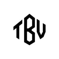 design de logotipo de carta tbv com forma de polígono. tbv polígono e design de logotipo em forma de cubo. tbv modelo de logotipo de vetor hexágono cores brancas e pretas. monograma tbv, logotipo de negócios e imóveis.