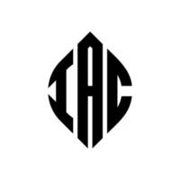 design de logotipo de carta de círculo iac com forma de círculo e elipse. letras de elipse iac com estilo tipográfico. as três iniciais formam um logotipo circular. iac círculo emblema abstrato monograma carta marca vetor. vetor