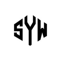 design de logotipo de carta syw com forma de polígono. syw polígono e design de logotipo em forma de cubo. modelo de logotipo de vetor hexágono syw cores brancas e pretas. syw monograma, logotipo de negócios e imóveis.