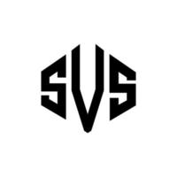 design de logotipo de carta svs com forma de polígono. svs polígono e design de logotipo em forma de cubo. modelo de logotipo de vetor hexágono svs cores brancas e pretas. svs monograma, logotipo de negócios e imóveis.