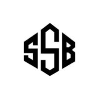 design de logotipo de carta ssb com forma de polígono. polígono ssb e design de logotipo em forma de cubo. modelo de logotipo de vetor hexágono ssb cores brancas e pretas. monograma ssb, logotipo comercial e imobiliário.