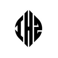 design de logotipo de letra de círculo ixz com forma de círculo e elipse. letras de elipse ixz com estilo tipográfico. as três iniciais formam um logotipo circular. ixz círculo emblema abstrato monograma carta marca vetor. vetor
