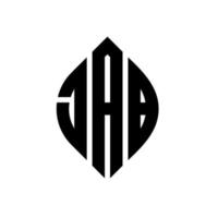 Jab círculo carta logotipo design com forma de círculo e elipse. jab letras de elipse com estilo tipográfico. as três iniciais formam um logotipo circular. Jab círculo emblema abstrato monograma carta marca vetor. vetor