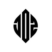 design de logotipo de letra de círculo jdz com forma de círculo e elipse. letras de elipse jdz com estilo tipográfico. as três iniciais formam um logotipo circular. jdz círculo emblema abstrato monograma letra marca vetor. vetor