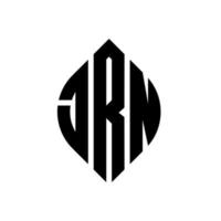 design de logotipo de carta de círculo jrn com forma de círculo e elipse. letras de elipse jrn com estilo tipográfico. as três iniciais formam um logotipo circular. jrn círculo emblema abstrato monograma carta marca vetor. vetor