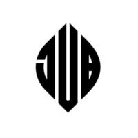 design de logotipo de carta de círculo jub com forma de círculo e elipse. letras de elipse jub com estilo tipográfico. as três iniciais formam um logotipo circular. Jub círculo emblema abstrato monograma carta marca vetor. vetor