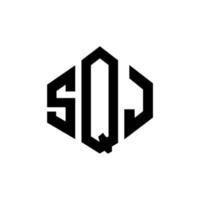 design de logotipo de letra sqj com forma de polígono. sqj polígono e design de logotipo em forma de cubo. sqj modelo de logotipo de vetor hexágono cores brancas e pretas. sqj monograma, logotipo de negócios e imóveis.
