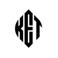 ket design de logotipo de carta de círculo com forma de círculo e elipse. ket letras de elipse com estilo tipográfico. as três iniciais formam um logotipo circular. ket círculo emblema abstrato monograma carta marca vetor. vetor