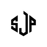 design de logotipo de carta sjp com forma de polígono. sjp polígono e design de logotipo em forma de cubo. modelo de logotipo de vetor hexágono sjp cores brancas e pretas. sjp monograma, logotipo de negócios e imóveis.