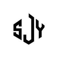 design de logotipo de carta sjy com forma de polígono. sjy polígono e design de logotipo em forma de cubo. modelo de logotipo de vetor sjy hexágono cores brancas e pretas. sjy monograma, logotipo de negócios e imóveis.