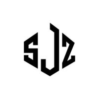 design de logotipo de letra sjz com forma de polígono. sjz polígono e design de logotipo em forma de cubo. modelo de logotipo de vetor hexágono sjz cores brancas e pretas. sjz monograma, logotipo de negócios e imóveis.