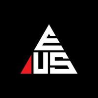 design de logotipo de carta triângulo eus com forma de triângulo. monograma de design de logotipo de triângulo eus. modelo de logotipo de vetor triângulo eus com cor vermelha. logotipo triangular eus logotipo simples, elegante e luxuoso.
