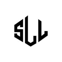 design de logotipo de letra sll com forma de polígono. sll design de logotipo em forma de polígono e cubo. sll modelo de logotipo de vetor hexágono cores brancas e pretas. sll monograma, logotipo comercial e imobiliário.